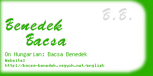 benedek bacsa business card